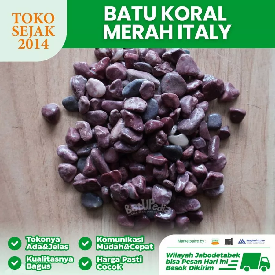 jual Batu Koral Italy Merah