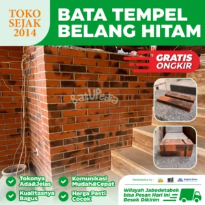 jual bata tempel terakota belang hitam