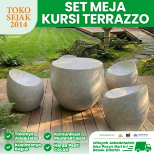 jual set meja kursi terazzo
